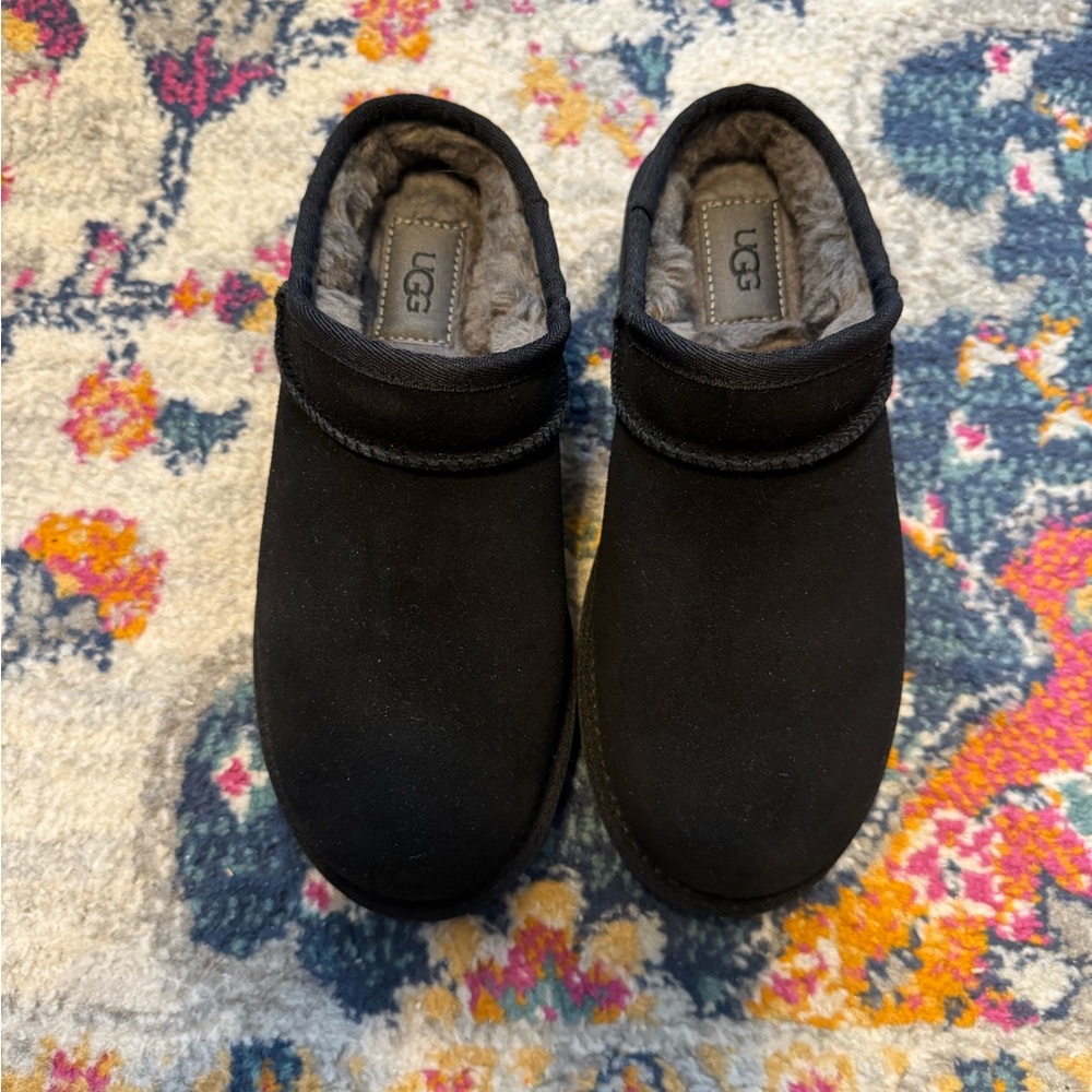 *NWOT* *Includes Box* UGG Black Suede Slippers